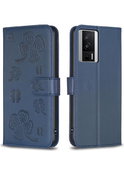 Xiaomi Poco F5 Pro Yonca Çiçek Pu Deri Çok Renkli Kart Için Flip Case (Yurt Dışından)