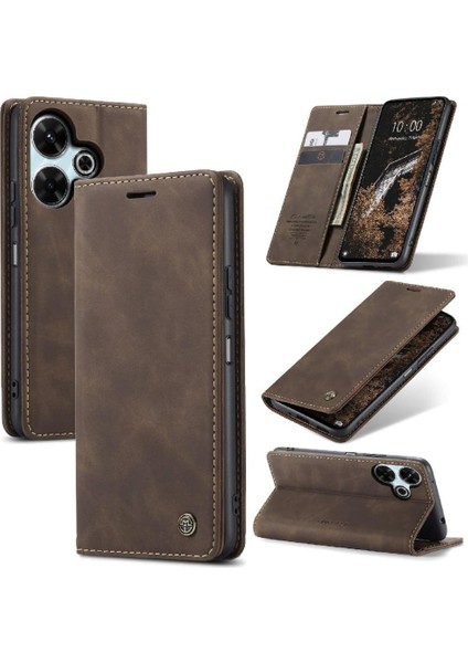 Xiaomi Redmi Için Flip Case 13 4g Manyetik Kapatma Darbeye Vaka Kart Pu (Yurt Dışından)