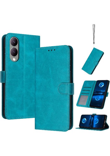 Toka Pu Deri ile Kart Yuvası Kickstand ile Vivo Y17S Için Flip Case (Yurt Dışından)