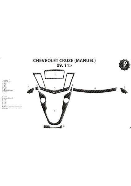 Marscockpitdesign Chevrolet Cruze M.vites Konsol-Maun Kaplama 2011 9 Parça