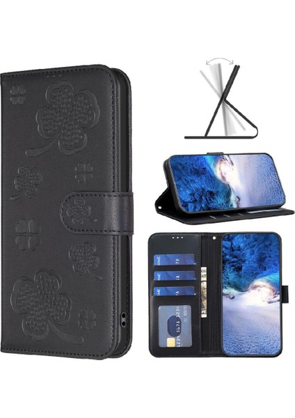 Xiaomi Redmi Not 12 Için Flip Case Pro Artı Yonca Çiçek Pu Deri Kart (Yurt Dışından)