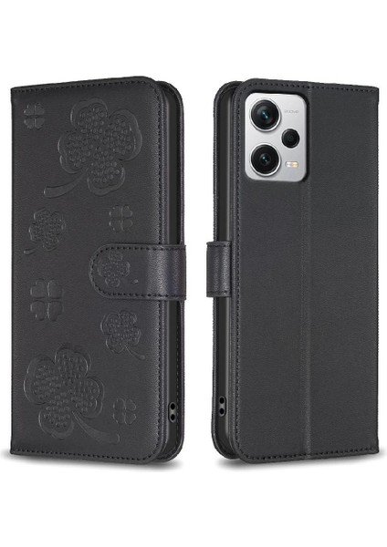Xiaomi Redmi Not 12 Için Flip Case Pro Artı Yonca Çiçek Pu Deri Kart (Yurt Dışından)