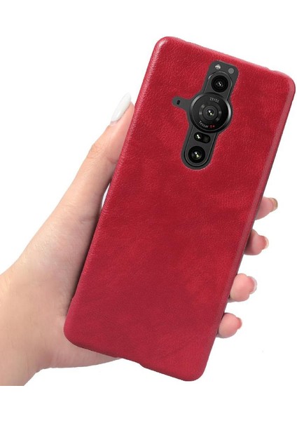 Sony Xperia Pro-I Koruyucu Kapak Için Retro Kılıf Lychee Desen Retro (Yurt Dışından)