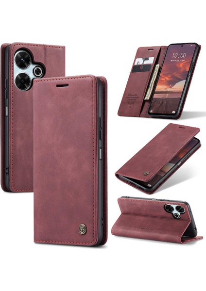 Xiaomi Redmi Için Flip Case 13 4g Manyetik Kapatma Darbeye Vaka Kart Pu (Yurt Dışından)
