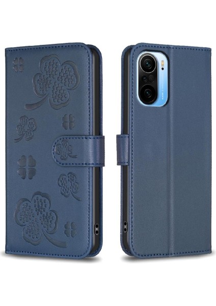 Xiaomi Redmi Için Flip Case K40/K40 Pro Cüzdan Yonca Çiçek Çok Renkli Pu (Yurt Dışından)