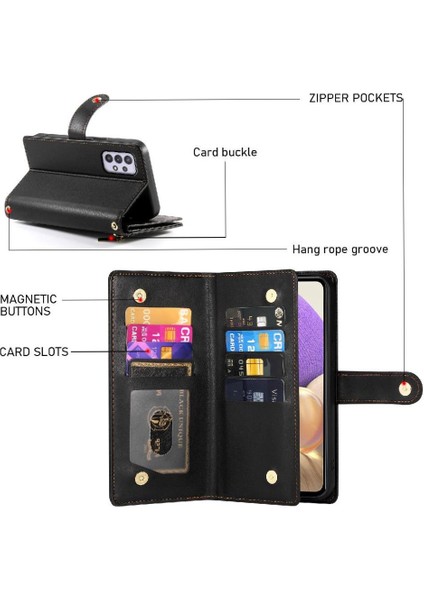 Samsung Galaxy A32 5g Kickstand Bilek Kayışı Çok Fonksiyonlu Flip Case (Yurt Dışından) fırsatları