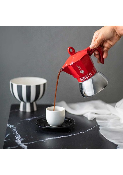 Moka Pot İndüksiyon 4 Cup Kırmızı