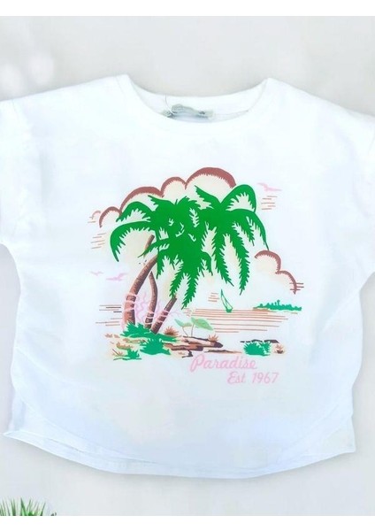 Kız Çocuk Yüzde Yüz Pamuklu Ön Yüzü Şifon Baskılı Şık Bluz fiyatları