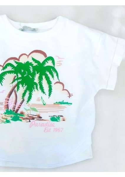 Kız Çocuk Yüzde Yüz Pamuklu Ön Yüzü Şifon Baskılı Şık Bluz indirimleri