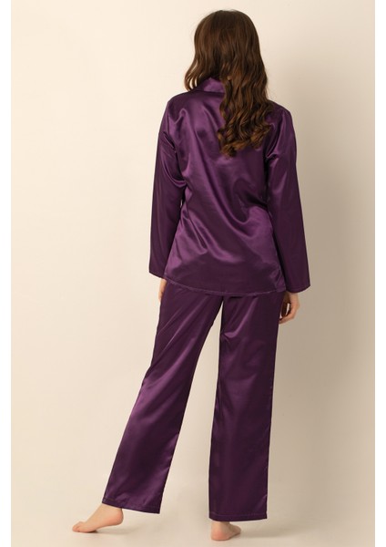 Uzun Kollu Saten Pijama Takımı indirimleri