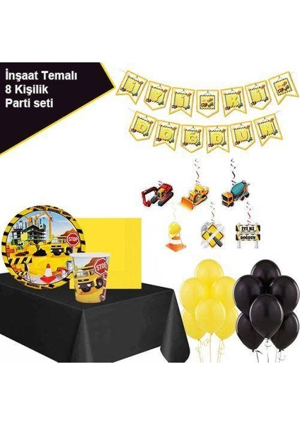 Iş Makineleri Parti Seti 8 Kişilik