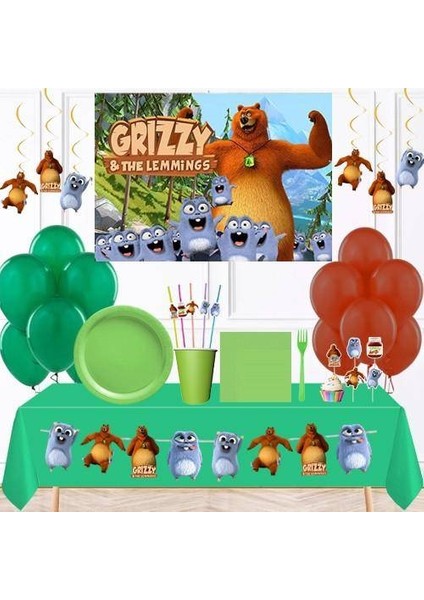 Grizzy ve Lemmingler Parti Seti (8 Kişilik)