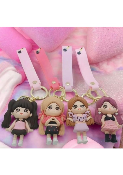 Black Pink Silikon Anahtarlık Model 2 1 Adet