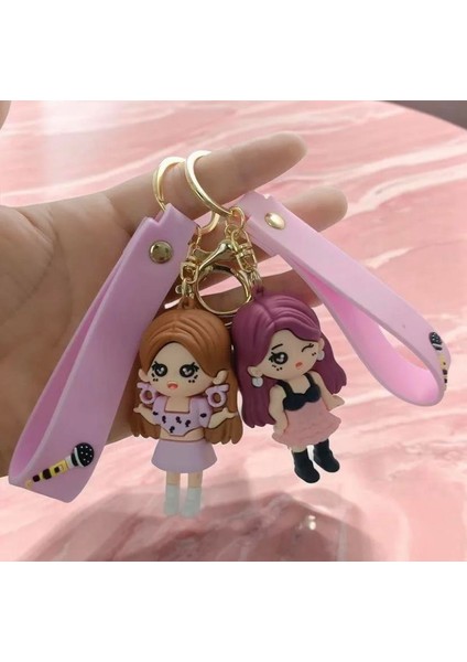 Black Pink Silikon Anahtarlık Model 2 1 Adet indirimleri