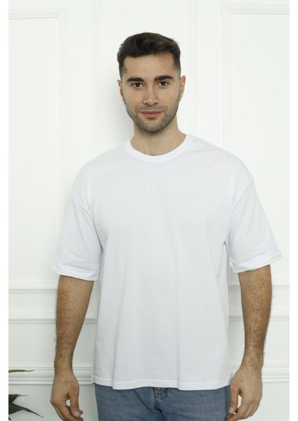 Erkek T-Shirt Siyah Beyaz Oval Kesim 2 Li Set Mıxcolor fırsatları