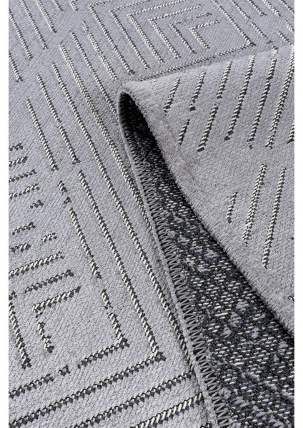 Gri Kaymaz Taban Yıkanabilir Dekoratif Kilim Yolluk
