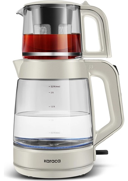 2 In 1 Aile Boyu Xl Kapasite Cam Çay Makinesi ve Su Isıtıcı Starlight - Şık Tasarım modelleri