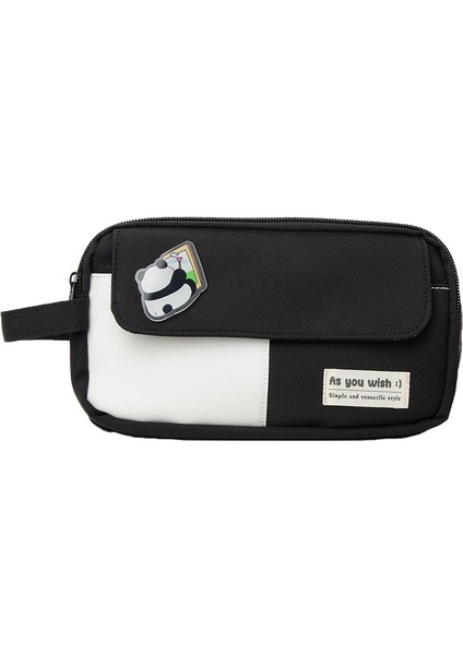 Lise Öğrencileri Için Basit, Büyük Kapasiteli Kalem Çantası, Fermuarlı Lise Tarzı Kırtasiye Çantası (Yurt Dışından)