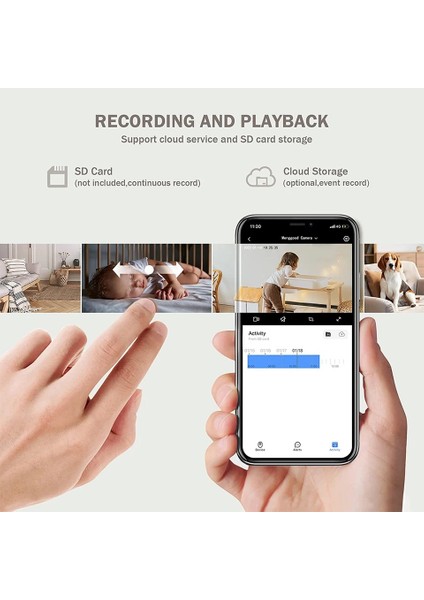 Ledli 5g 1080P 360° Dönebilen Nesne Takip Özellikli Gece Görüşlü İp Kamera Bebek Güvenlik Kamerası