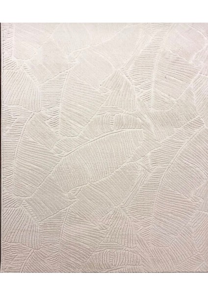 Leaf Kaymaz Taban Rölyef Yapraklı Krem Halı fırsatları