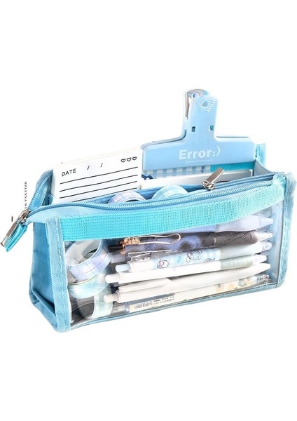 Yüksek Görünüme ve Basit Japon Tarzı Kırtasiye Çantasına Sahip, Ortaokul Kız Öğrenci Kalem Kutusu Için Büyük Kapasiteli Altı Katmanlı Şeffaf Kalem Kutusu (Yurt Dışından)