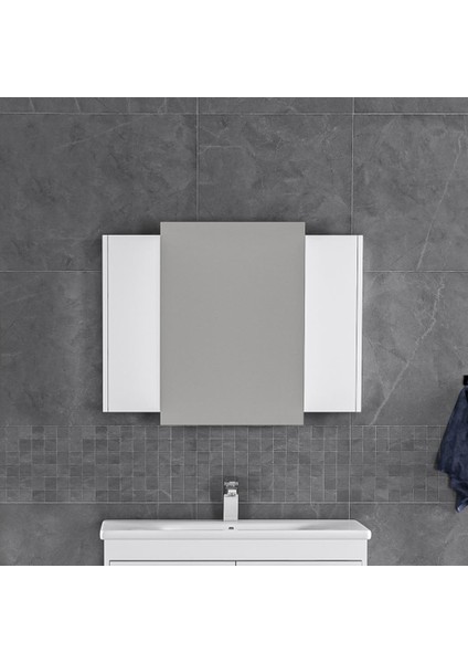 Üst Dolap Kombin - 100 cm - Mdf Mat Beyaz - Mdf Mat Beyaz