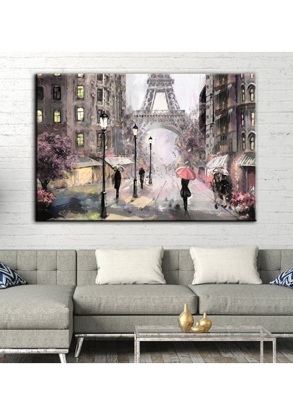 Dekoratif Duvar Aksesuarı Paris'te Sonbahar Kanvas Tablo