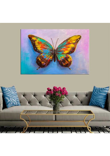 Dekoratif Duvar Aksesuarı Baskı Pop Art Kelebek Kanvas Tablo
