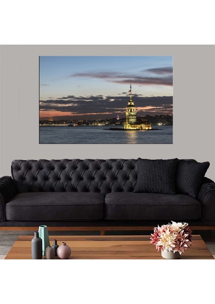 Dekoratif Duvar Aksesuarı Baskı Kız Kulesinde Akşam Kanvas Tablo