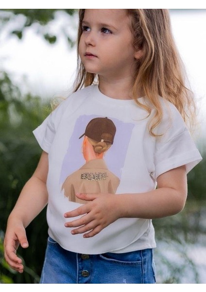 Kız Çocuk Pamuklu Kız Figürlü T-Shirt fırsatları