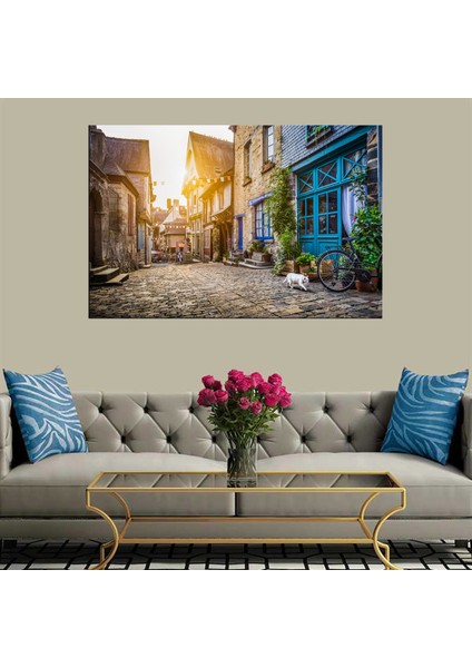Dekoratif Duvar Aksesuarı Baskı Eski Sokak Kanvas Tablo
