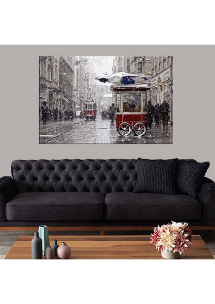 Dekoratif Duvar Aksesuarı Baskı Beyoğlu Simitçi Kanvas Tablo