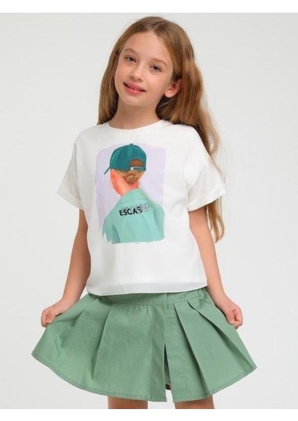 Kız Çocuk Pamuklu Kız Figürlü T-Shirt fırsatları