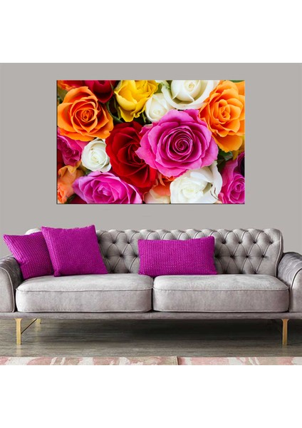Dekoratif Duvar Aksesuarı Baskı Çiçekler Kanvas Tablo