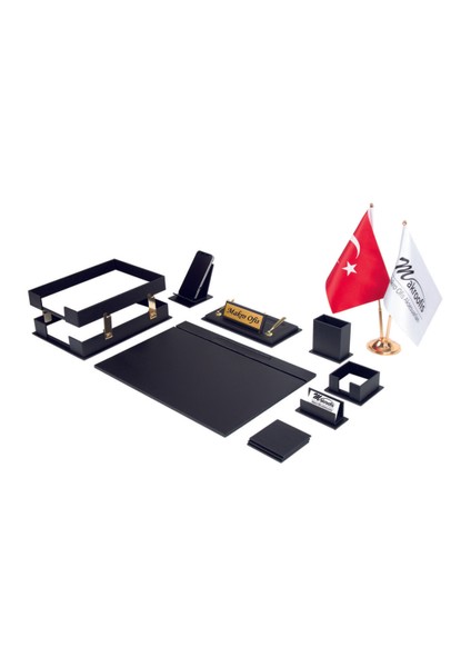 Liya Sümen Takımı 11 Parça Siyah Full Set