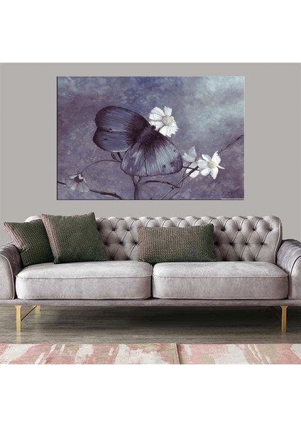Dekoratif Duvar Aksesuarı Baskı Sulu Boya Çiçek Kanvas Tablo