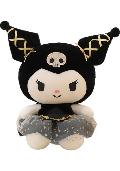 Dark Kuromi Hello Kitty Siyah Altın Kt Kedi Peluş Oyuncak (Yurt Dışından)