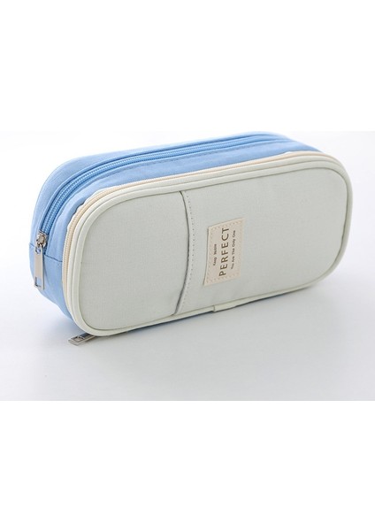 Macaron Kompozit Kumaş Kalem Kutusu Büyük Kapasiteli Öğrenci Çok Fonksiyonlu Kalem Kutusu (Yurt Dışından)