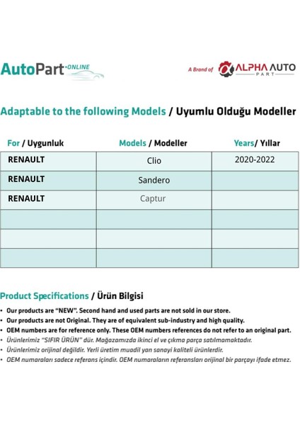Renault Clio 5, Sandero, Captur Için Cam Düğme Kapağı-Krom-2 Adet