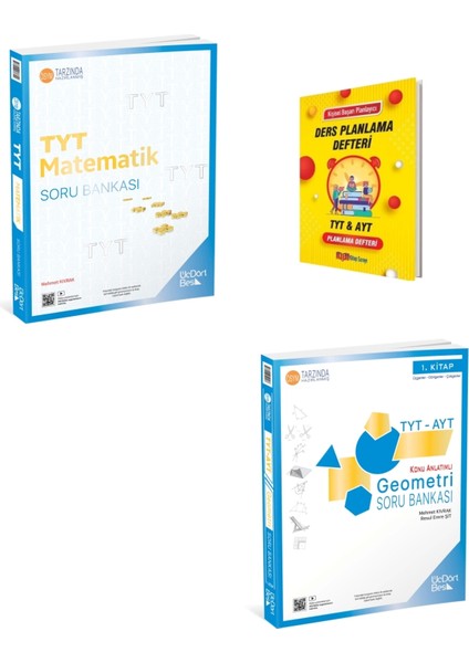 Üç Dört Beş Yayınları 2025 TYT Matematik Soru Bankası - Geometri Soru Bankası + Ders Planlama Defteri