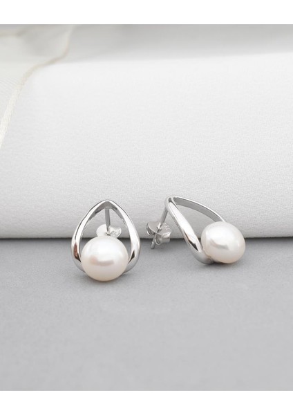 Luxury Elegant Stylish Night Hakiki Inci Kadın Gümüş Küpe modelleri