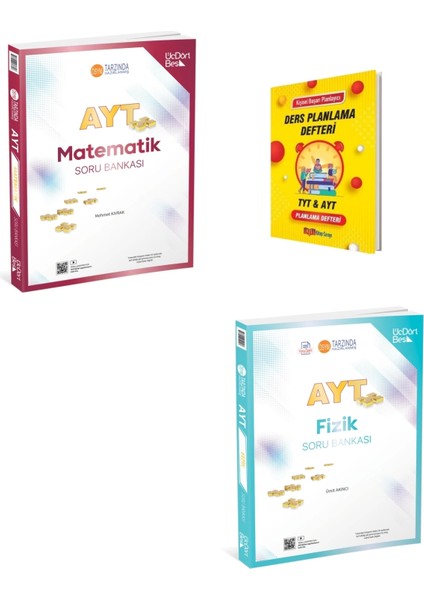 AYT 2025 Matematik Soru Bankası - Fizik Soru Bankası + Ders Planlama Defteri