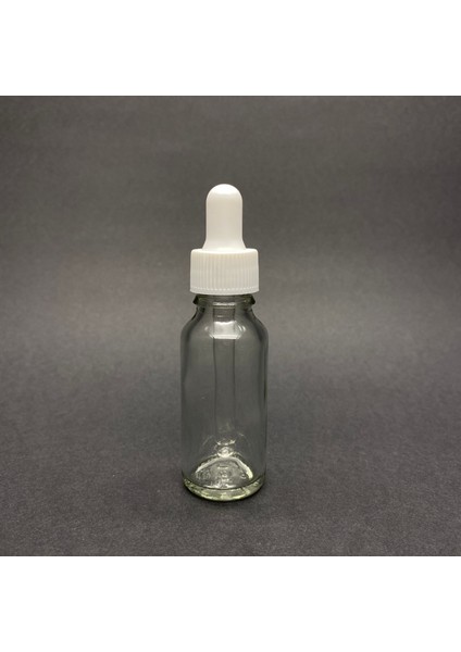 20ML Beyaz Plastik Kapaklı Şeffaf Cam Damlalıklı Şişe , 20 cc Saydam Cam Damlalıklı Şişe x 6 Adet