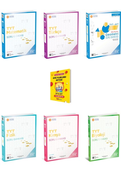 Tyt 2025 Matematik Türkçe Geometri Fizik Kimya ve Biyoloji Soru Bankaları 6lı Set