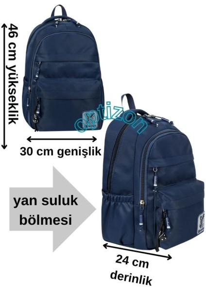 Krem Okul Çantası 3'lü Set Su Itici Özel Kumaş Hafif Sırt Çantası Batman Suluk ve Matara fırsatları