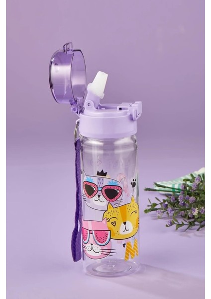 Pudra Okul Çantası 3'lü Set Su Itici Özel Kumaş Hafif Sırt Çantası Meow Suluk ve Beslenme