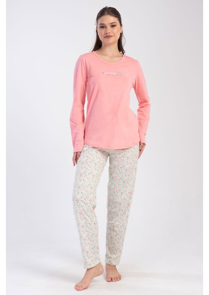 Pamuklu Kadın Uzun Kol Pijama Takım , 403190
