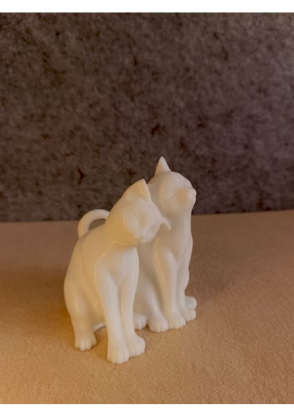 Kalp Kuyruklu Kediler Dekoratif Obje - Biblo - Dekor (12x10 Cm) fırsatları