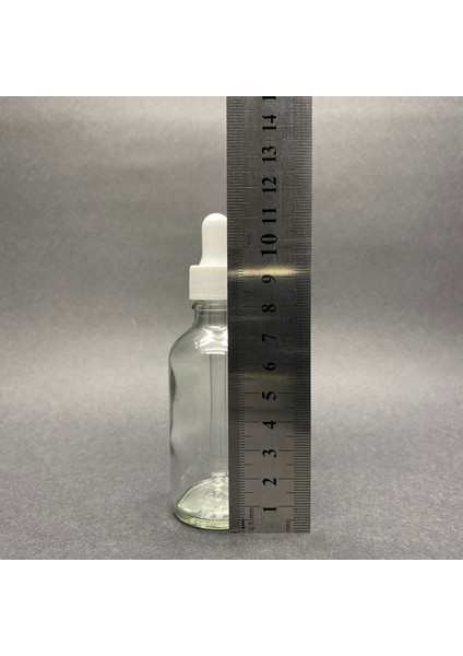 50ML Beyaz Plastik Kapaklı Şeffaf Cam Damlalıklı Şişe , 50 cc Saydam Cam Damlalıklı Şişe x 6 Adet