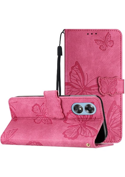 Oppo A17/A17K Manyetik Kapatma Pu Deri Kelebek Cüzdan Için Flip Case (Yurt Dışından) indirimleri